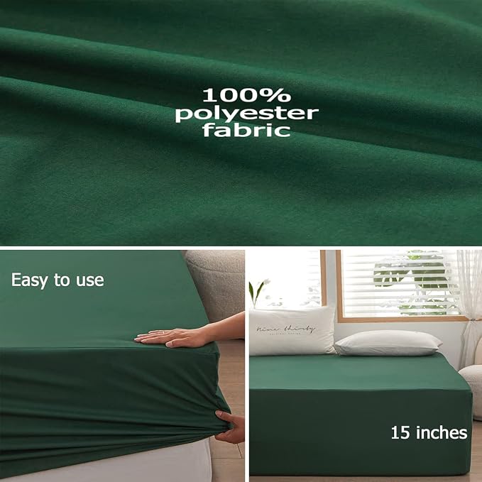 Bedding King Size Fitted Sheet Only-King Size Deep Pocket Bottom Fitted Sheet - Image 3