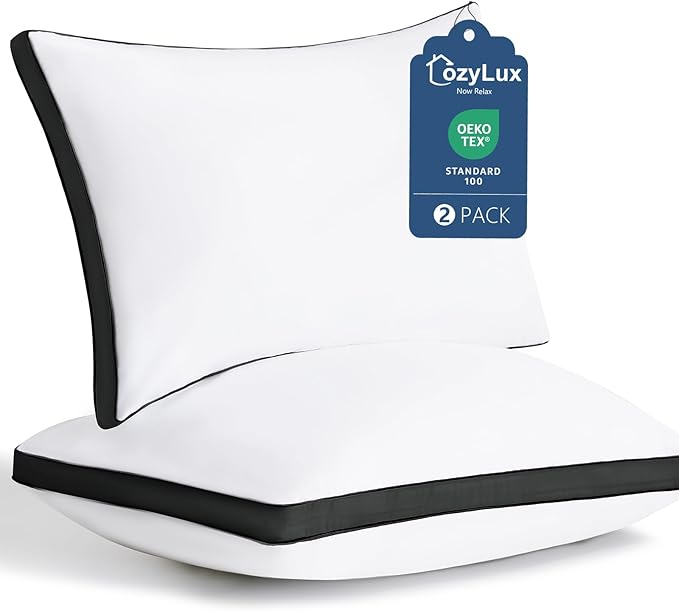 CozyLux Pillows King Size Set of 2, Soft and Supportive 3D Down Alternative Bed by CozyLux