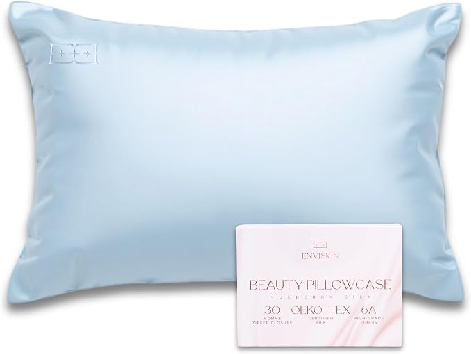 100% Mulberry Silk Pillowcase Infused by ENVISKIN