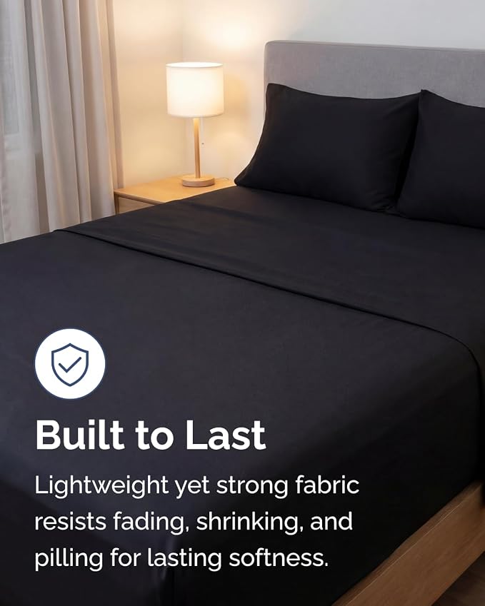 Lightweight 4 Piece Bed Sheet Set Queen Size - Image 4