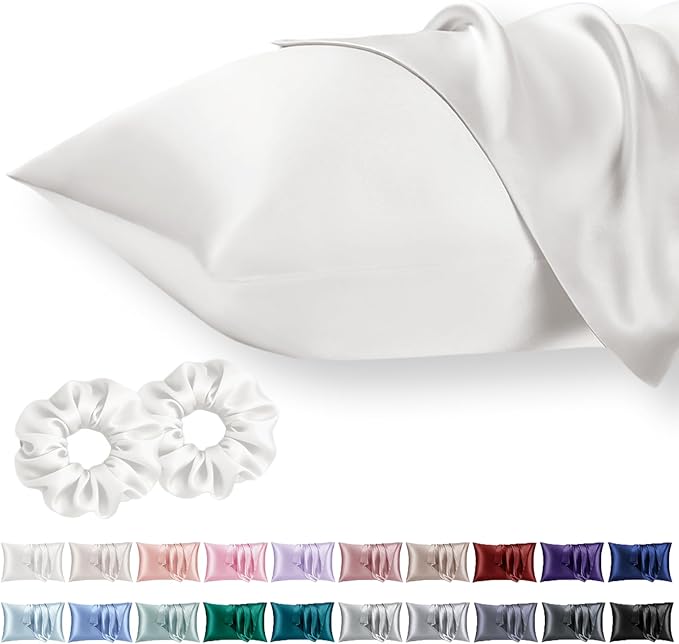 Standard Satin Pillowcase for Hair 2pc, Similar to Silk Pillow Cases, Easier by Vielit