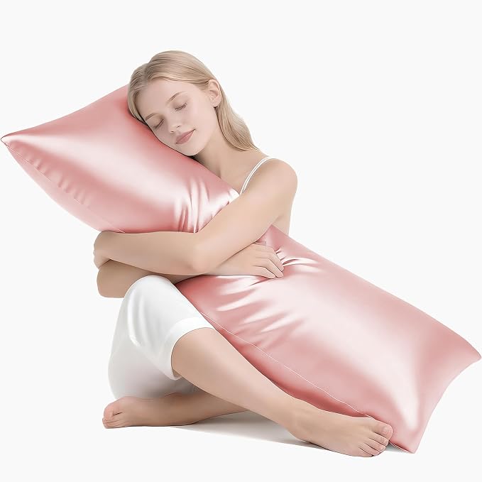 MR&HM Satin Body Pillow Cover, Soft and Breathable Body Pillow Case by MRHM