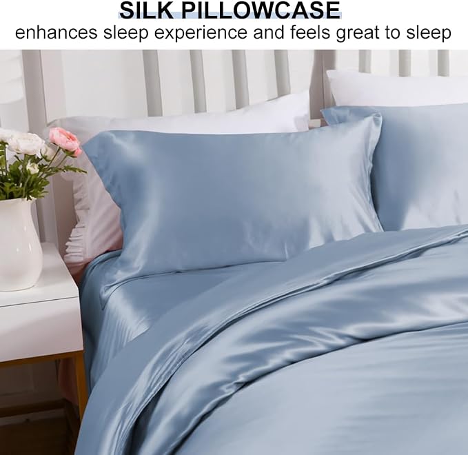 Ravmix Silk Pillow Cases with Zipper, 21momme Mulberry Silk Pillowcase - Image 4