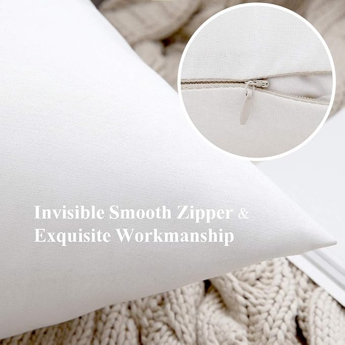 MIULEE Pack of 2 Decorative Outdoor Solid Waterproof Throw Pillow Covers Euro - Image 2