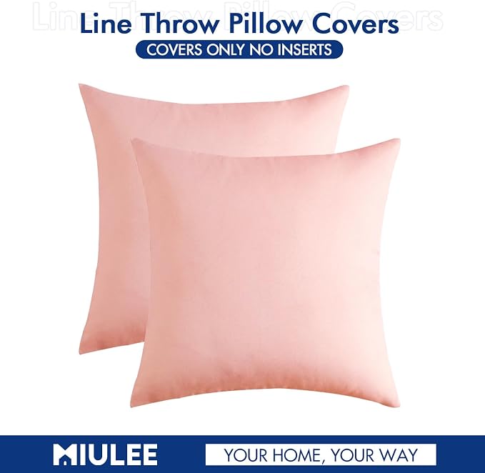 MIULEE Pack of 2 Decorative Outdoor Solid Waterproof Throw Pillow Covers Spring - Image 6