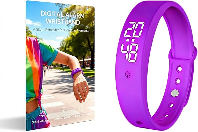 Vibrating Alarm Wristband Silent Wrist Alarm Clock Watch Wind up Bands by Unknown