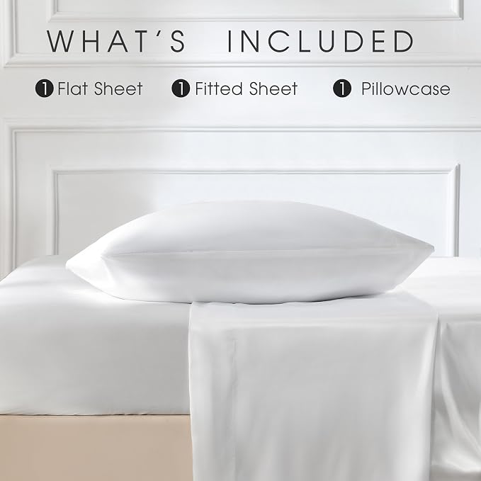 FreshCulture Satin Sheets Twin Size Bed Set - Image 3
