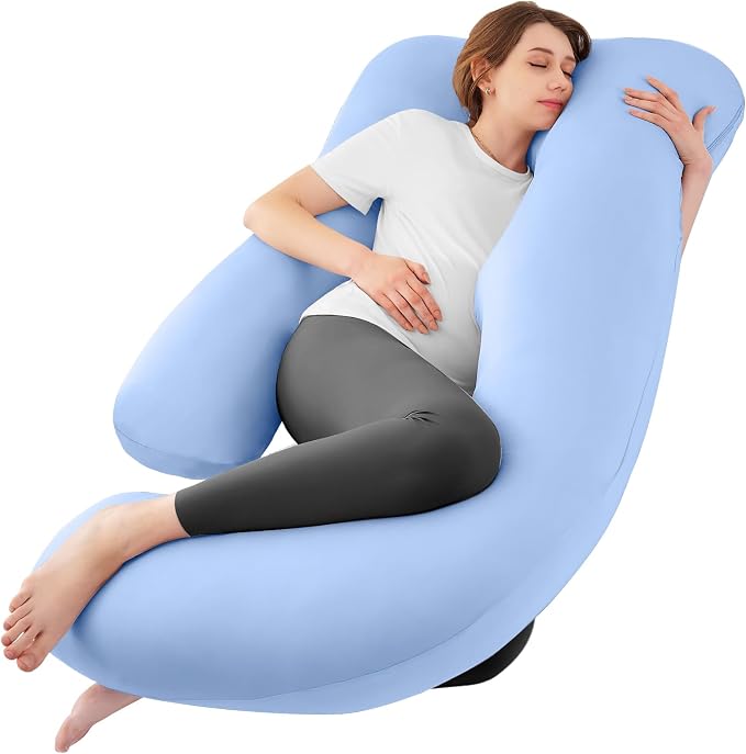 Sasttie Pregnancy Pillows for Sleeping, U Shaped Cooling Full Body Pillow by SASTTIE