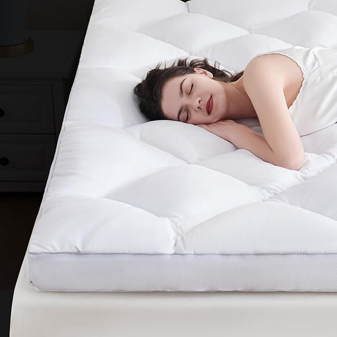 DOWNCOOL 3 Inch Full Mattress Topper, Ultra Thick and Fluffy Supportive Memory by DOWNCOOL
