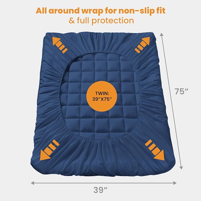 MATBEBY Twin Size Mattress Pad - Image 5