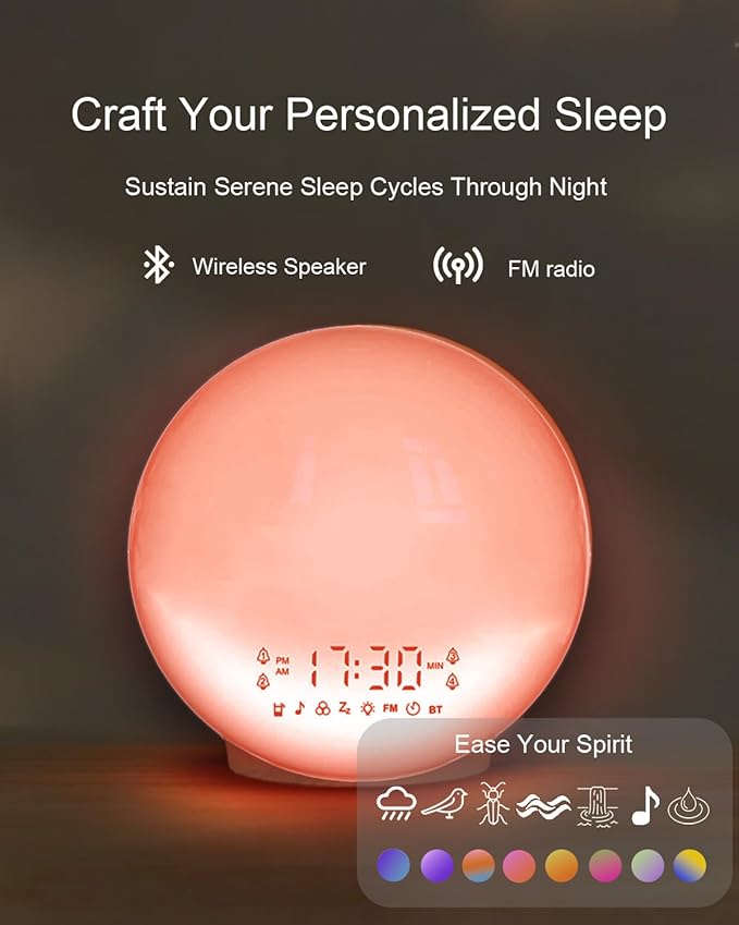 Smart Sunrise Alarm Clock with No Signup APP Control & Wake-Up Light, 4 Alarms - Image 6