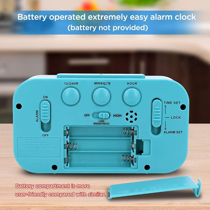 Peakeep Night Light Digital Alarm Clock Battery Operated - Image 7