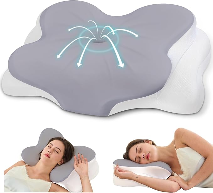 Cervical Neck Pillow, Ergonomic Memory Foam Pillows by FyovaHome