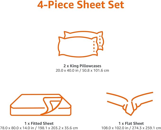 Amazon Basics Soft, Breathable, Wrinkle-Free Brushed Microfiber 4 Piece Bed - Image 6