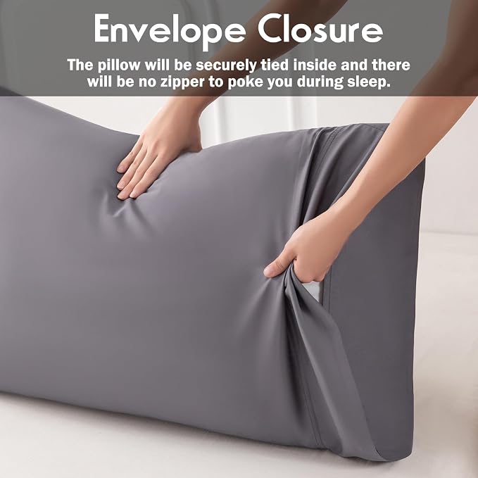 Pillowcases King Size 2 Pack, Cooling Viscose from Bamboo Pillow Cases - Image 4