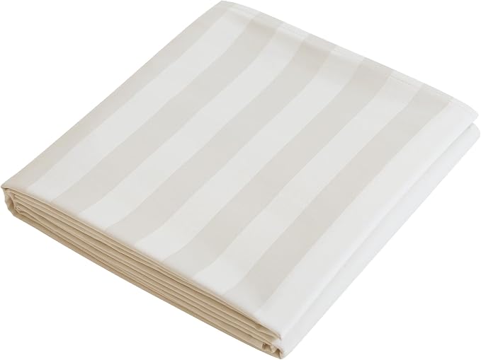 Flat Sheet Only Full Size, 400 TC 100% Egyptian Cotton Flat Sheet Striped by ShunjieHome