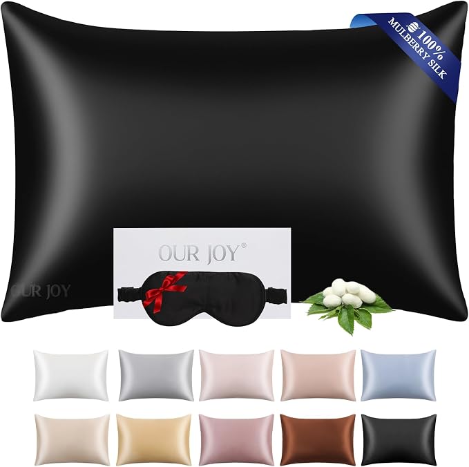 100% Mulberry Silk Pillowcase 22 Momme by OURJOY