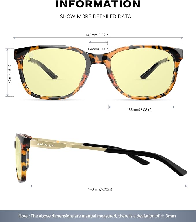 ANYLUV Blue Light Glasses for Men, Lightweight Computer Gaming Glasses - Image 3