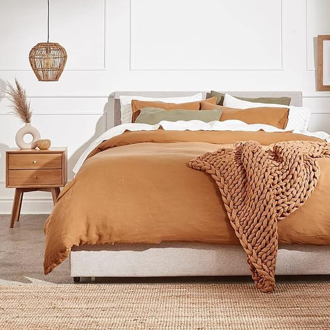 Simple&Opulence 100% Linen Duvet Cover Set 3pcs Basic Style Natural French - Image 7