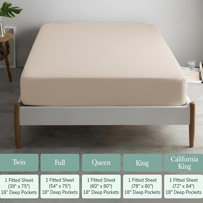Feather & Stitch Fitted Bottom Sheet Only King Size 500 TC-1 Piece 100% Cotton - Image 6
