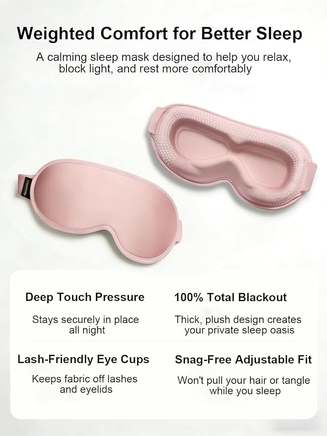 Weighted Eye Masks for Sleep Women: 3D Contoured Blackout Sleep Mask - Image 3