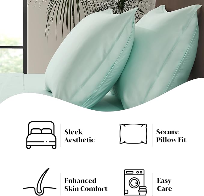 Luxury Bamboo Market | Queen Envelope Pillowcase Set | 100% Viscose Made from - Image 4