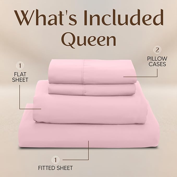 Utopia Bedding Queen Size Sheet Set – 4 Piece Bed Sheets, Soft and Breathable - Image 3