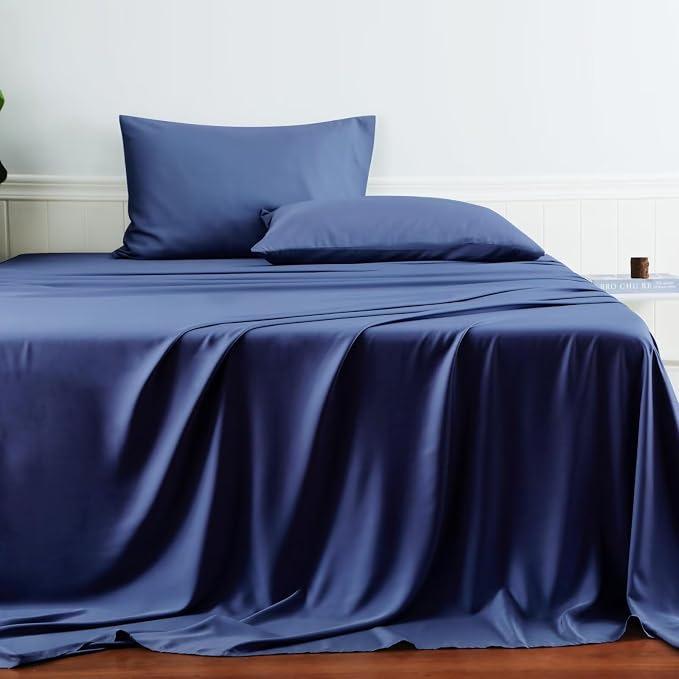 Bamboo Viscose Flat Sheets Only, 400 Thread Count Sateen Weave Twin Size Flat - Image 2