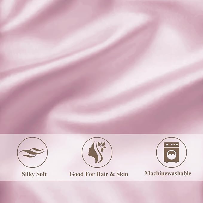 Queen Satin Pillowcase for Hair 2pc, Similar to Silk Pillow Cases, Easier Care - Image 5