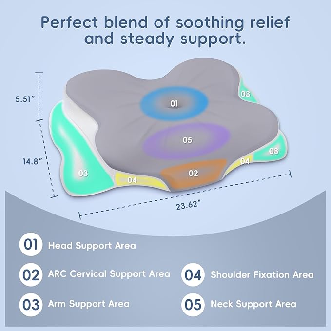 Cervical Neck Pillow, Ergonomic Memory Foam Pillows - Image 2