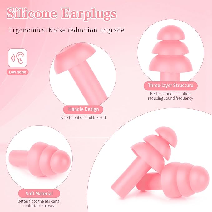 24 Pairs Pink Ear Plugs - Image 2