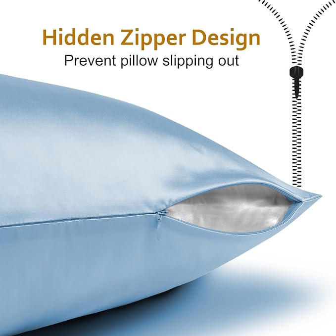 Ravmix Silk Pillow Cases with Zipper, 21momme Mulberry Silk Pillowcase - Image 5