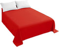 Sfoothome Queen Flat Sheet Red Top Sheet, Premium Hotel 1-Piece, Luxury and by Sfoothome