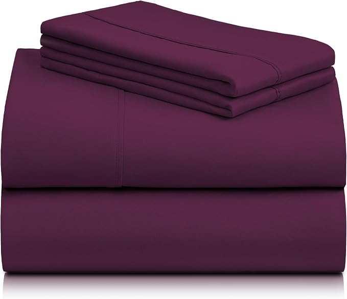 LuxClub 4 PC Queen Sheet Set, Deep Pockets Wrinkle Free Cooling Bed Sheets - Image 9