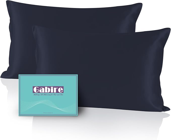Gabire Mulberry Silk Pillow Cases Set of 2, Both Sides Real Silk Pillow Cover by MulberrySilkPillowcases