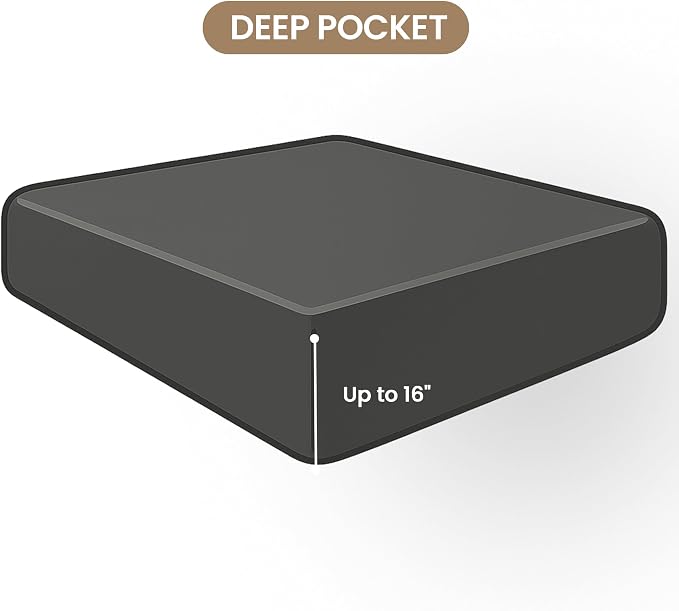 ROSE&RISY Black Twin Fitted Sheet, Soft and Breathable - Image 2