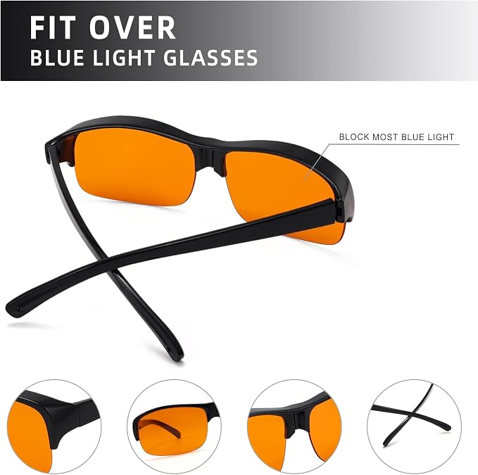 Eyekepper 100% Anti-Blue Light Blocking Fitover Glasses Wear Over Computer - Image 5