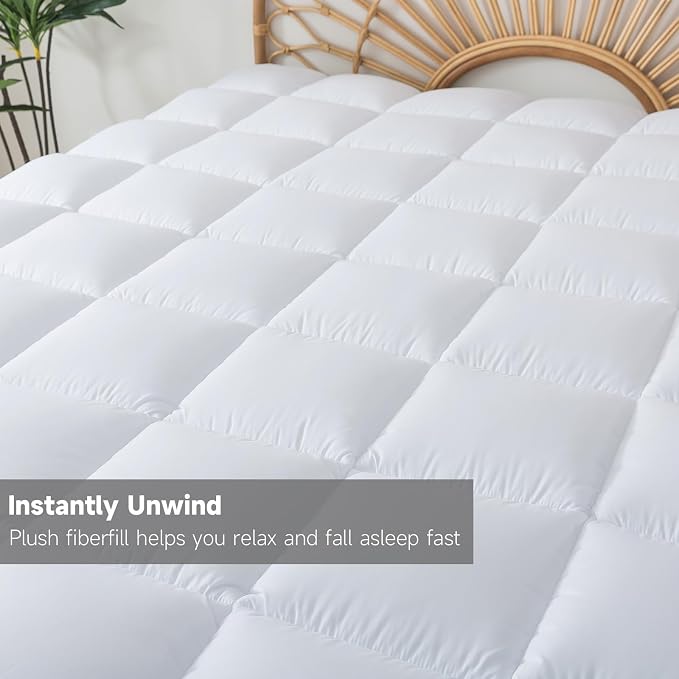 Memory Foam Mattress Topper 2inch+2inch Queen Size, Pressure-Relieving Bed - Image 4