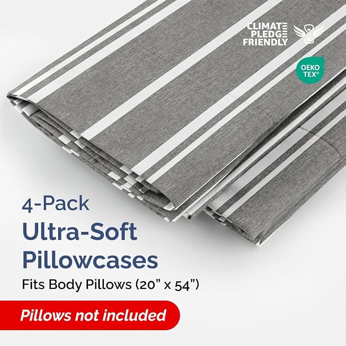 Body Pillowcases Set of 4-20x54 Long Body Pillow Case - Image 2