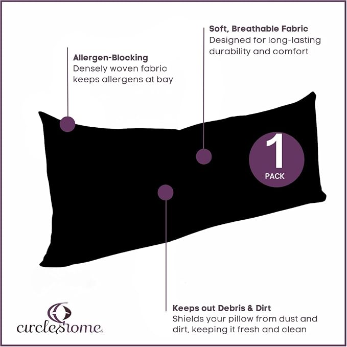 CirclesHome Pillow Protectors Single Pack Body Zippered - Image 3