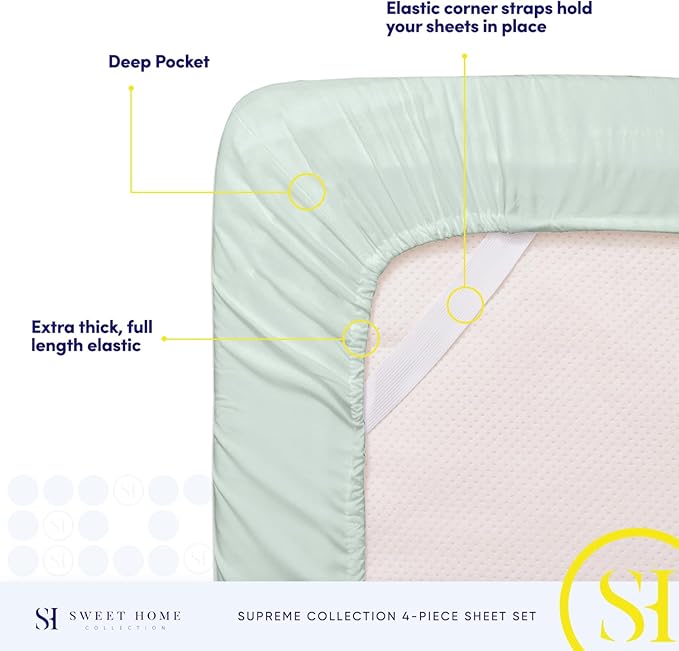 1800 Thread Count Sheet Set – Soft Egyptian Quality Brushed Microfiber Sheets – - Image 5