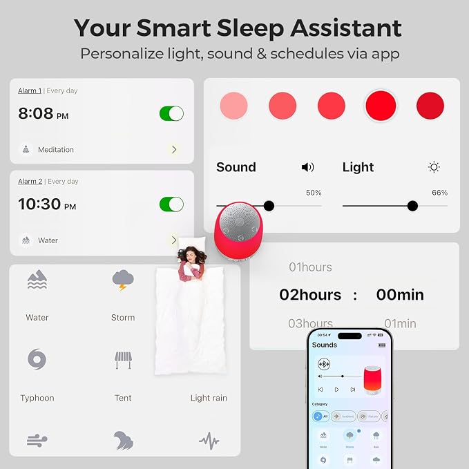 Smart Red Light Therapy Lamp & Sleep Sound Machine - Image 5