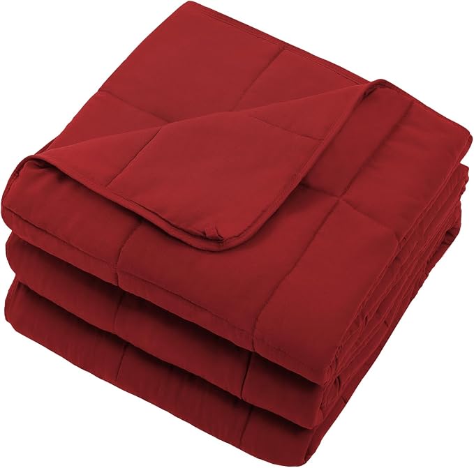 Red Weighted Blanket for Adults 12lbs, Twin Full Size Cooling Heavy Throw - Image 7