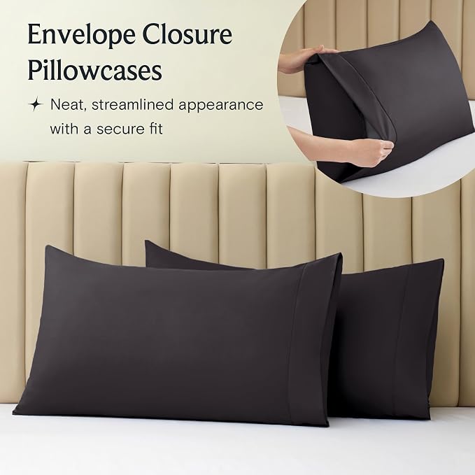 LuxClub 4 PC King Sheet Set, Breathable Luxury Bed Sheets, Deep Pockets 18" - Image 3
