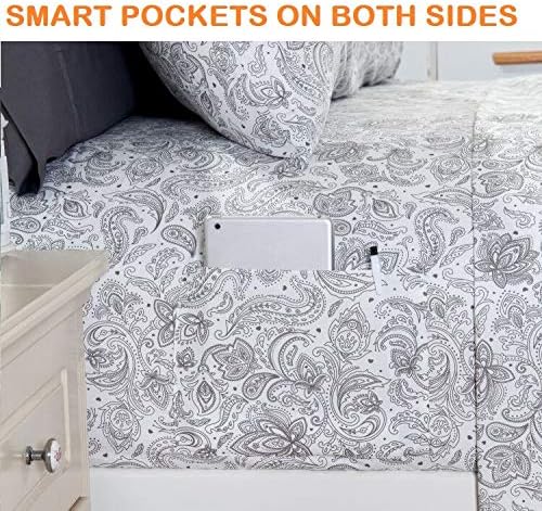 Elegant Comfort Luxury Soft Bed Sheets Paisley Pattern - Image 3
