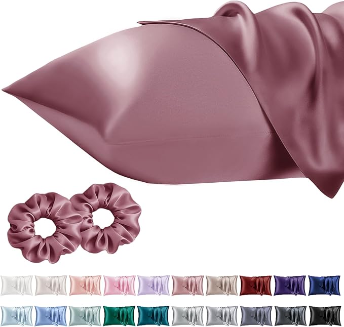King Satin Pillowcase for Hair 2pc, Similar to Silk Pillow Cases, Easier Care by Vielit