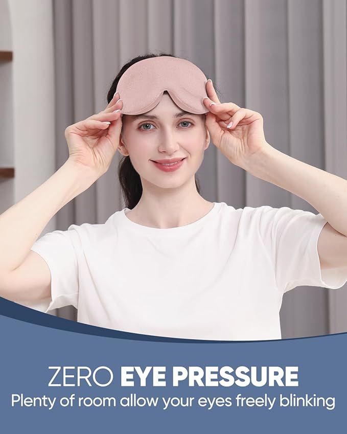 MZOO Luxury Sleep Eye Mask for Side Sleeper Men Women, Zero Eye Pressure 3D - Image 2