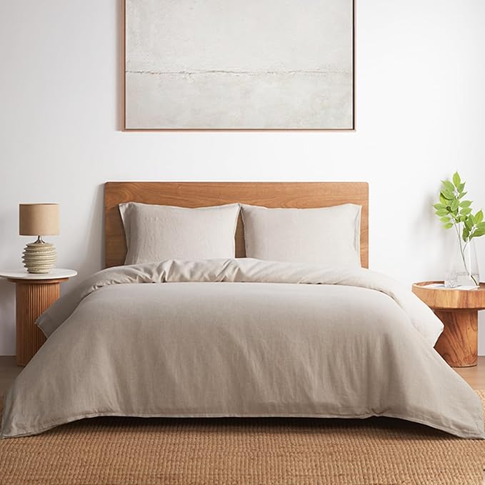DAPU 100% Linen Duvet Cover Full 3PCs, Pure Natural French Flax Linen Duvet by DAPU