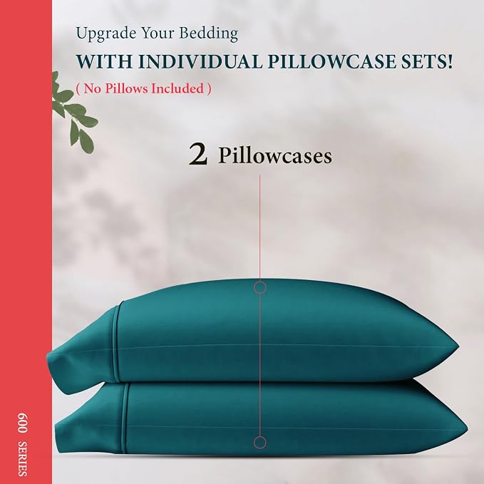 100% Egyptian Cotton King Pillow Case Set of 2 - Image 3