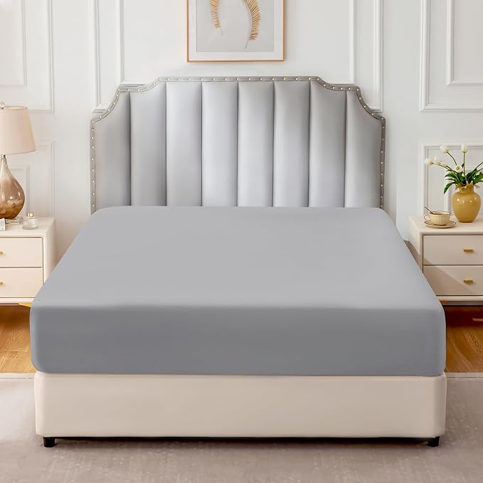 FreshCulture Pure Cotton Fitted Sheets Twin Size, 300 Thread Count Percale - Image 2